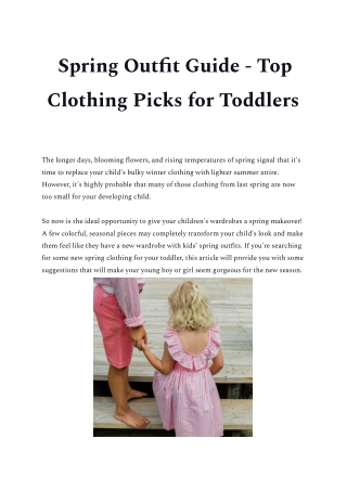 Spring Outfit Guide - Top Clothing Picks for Toddlers