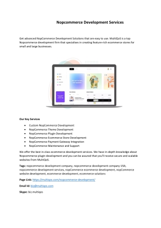 Nopcommerce Development Services MultiQoS