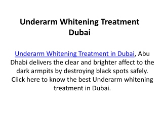 Underarm Whitening Treatment Dubai