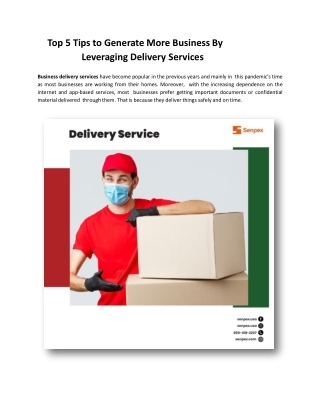 Top 5 Tips to Generate More Business By Leveraging Delivery Services