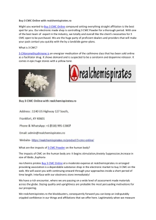 Buy 3 CMC Online with realchemispirates.ro