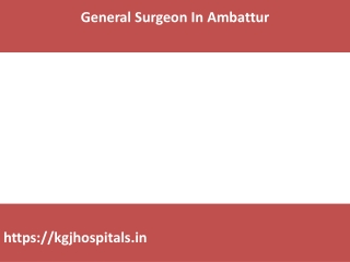 Laparoscopic Surgeon in Ambattur