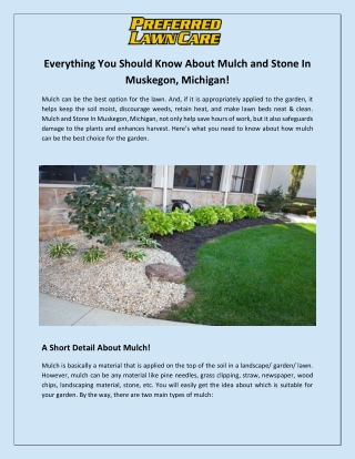 Everything You Should Know About Mulch and Stone In Muskegon, Michigan!