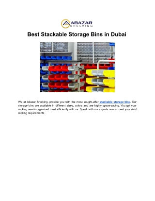 Best Stackable storage bins in Dubai