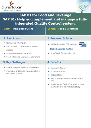 SAP Solution for Food Industry