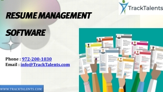 Resume Management Software | Track Talents