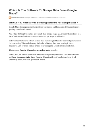 1Which Is The Software To Scrape Data From Google Maps
