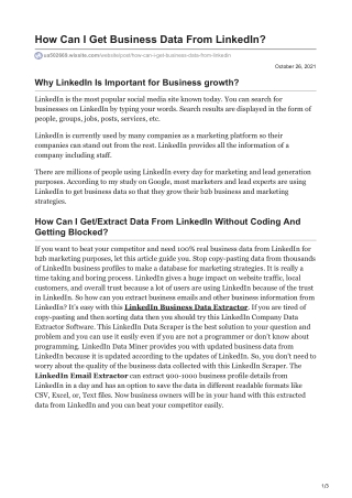 How Can I Get Business Data From LinkedIn