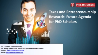 Taxes and Entrepreneurship Research Future Agenda for PhD Scholars - Phdassistance