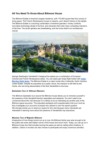 All You Need To Know About Biltmore House