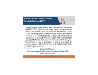 Rose Oil Market 2021- Global Industry Size, Share, Growth, Demands, Revenue