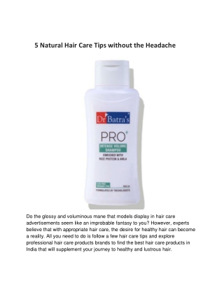 5 Natural Hair Care Tips without the Headache
