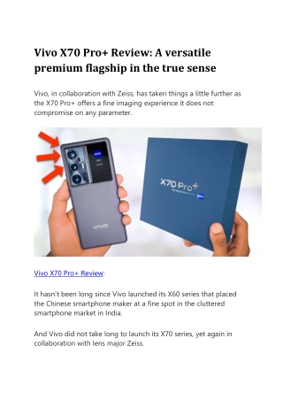 Vivo X70 Pro  Review - A versatile premium flagship in the true sense