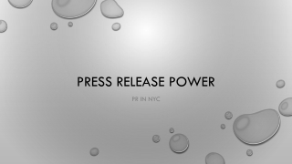 PRESS RELEASE POWER- PR IN NYC