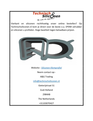 Siliconen Klemprofiel | Technischsiliconen.nl