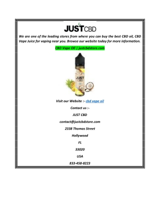 CBD Vape Oil  justcbdstore.com