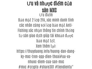 Ưu và nhược điểm của sàn MXC