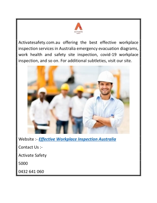 Effective Workplace Inspection Australia  Activatesafety.com.au