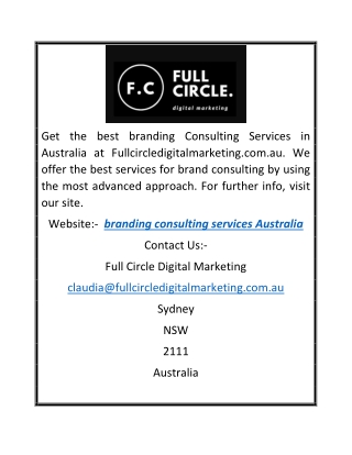 branding consulting services Australia | Fullcircledigitalmarketing.com.au