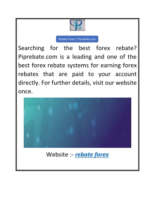 Rebate Forex  Piprebate.com