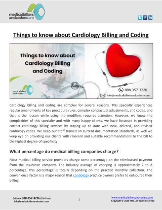 Things to know about Cardiology Billing and Coding