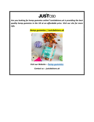 Hemp gummies  Justcbdstore.uk