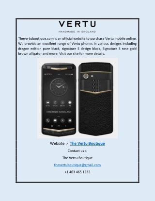 The Vertu Boutique | Thevertuboutique.com