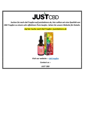 Auf der Suche nach Cbd Tropfen justcbdstore.de