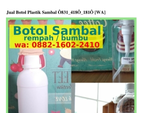 Jual Botol Plastik Sambal Ö83l~ㄐl8Ö~l8lÖ[WhatsApp]