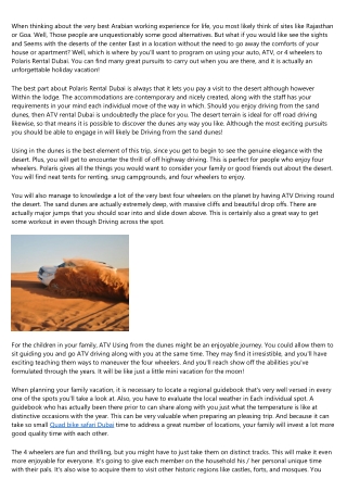 Polaris rental Dubai: It's Not as Difficult as You Think