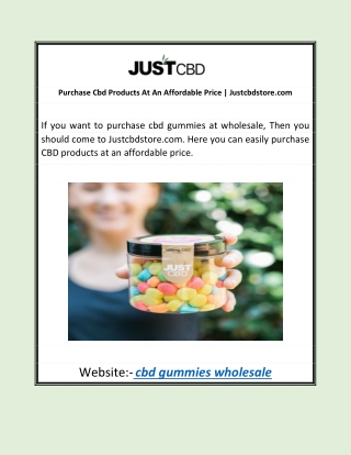 Purchase Cbd Products At An Affordable Price | Justcbdstore.com