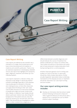 Case reports writing services - Pubrica