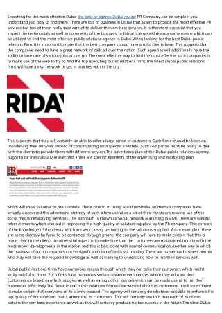The Worst Advice We've Ever Heard About the best pr agency Dubai near me