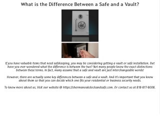 What is the Difference Between a Safe and a Vault?