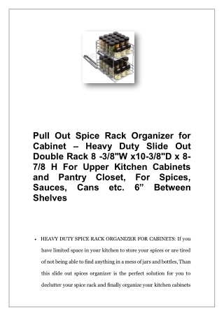 slide out spice rack Holdan storage