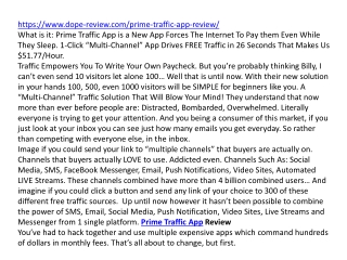 Prime Traffic App Review