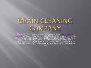 Drain Cleaning Company PPT