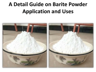 Security purpose for industry: Uses and application of Barite