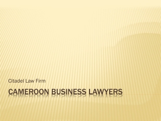 Cameroon Business Lawyers Citadel Law Firm