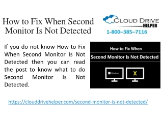 How to Fix When Second Monitor Is Not Detected