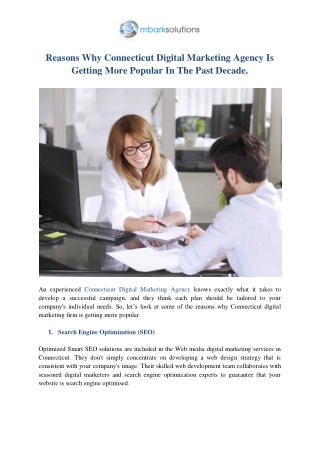 Reasons Why Connecticut Digital Marketing Agency Is Getting More Popular In The
