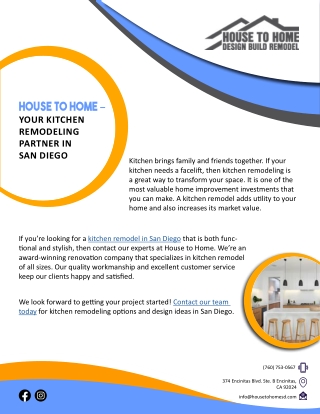 House to Home – Your Kitchen Remodeling Partner in San Diego