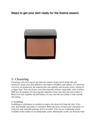 Steps to get your skin ready for the festive season