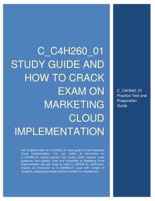 C_C4H260_01 Study Guide and How to Crack Exam on Marketing Cloud Implementation