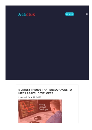 5 Latest Trends that Encourages Hiring Laravel Developer