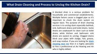 What Drain Cleaning and Process to Unclog the Kitchen Drain?