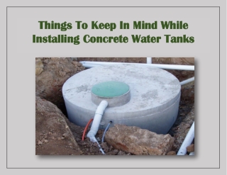 PDF: Things To Keep In Mind While Installing Concrete Water Tanks