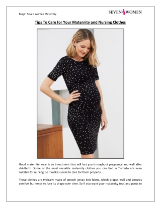 Tips To Care for Your Maternity and Nursing Clothes