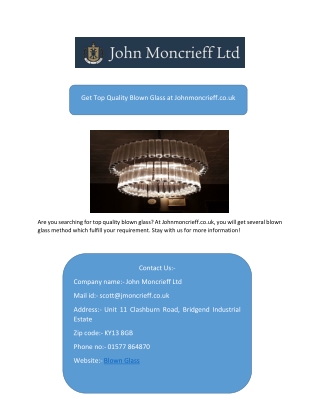 Get Top Quality Blown Glass at Johnmoncrieff.co.uk-converted