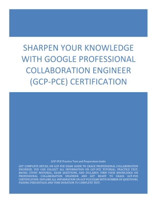 Sharpen Your Knowledge with Google GCP-PCE Certification